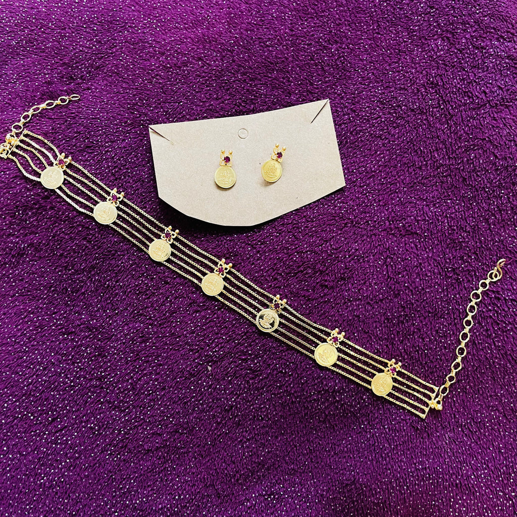 Lakshmi Choker Necklace with Earrings