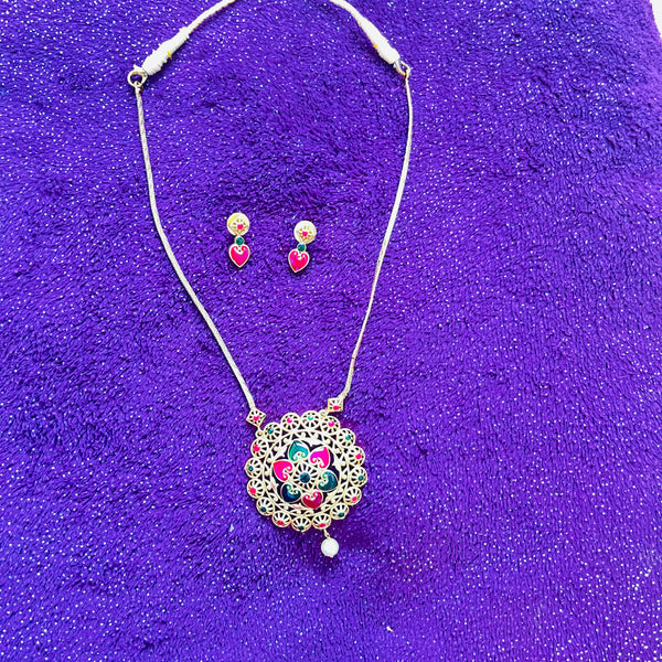 Green and Ruby Pendent Necklace set