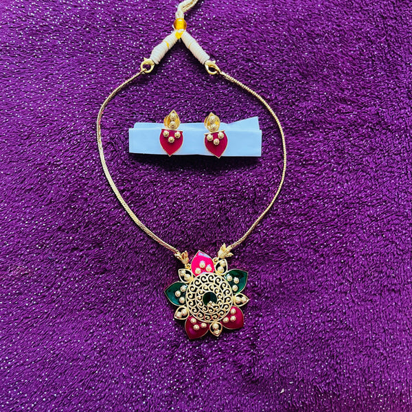 Green and Ruby Pendent Necklace set