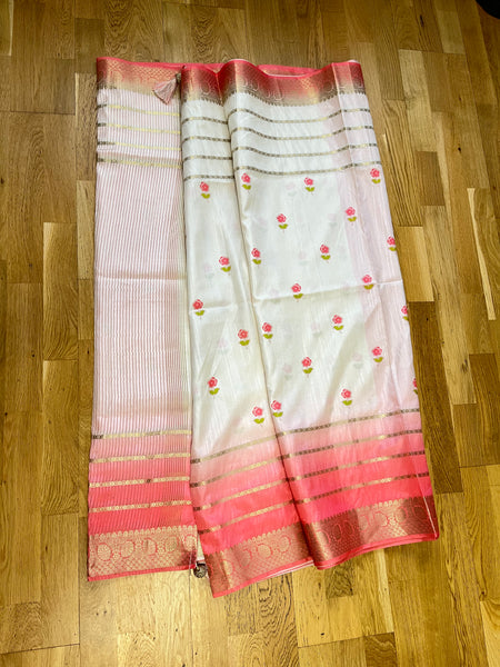 Tissue Silk Saree Zari Woven border.