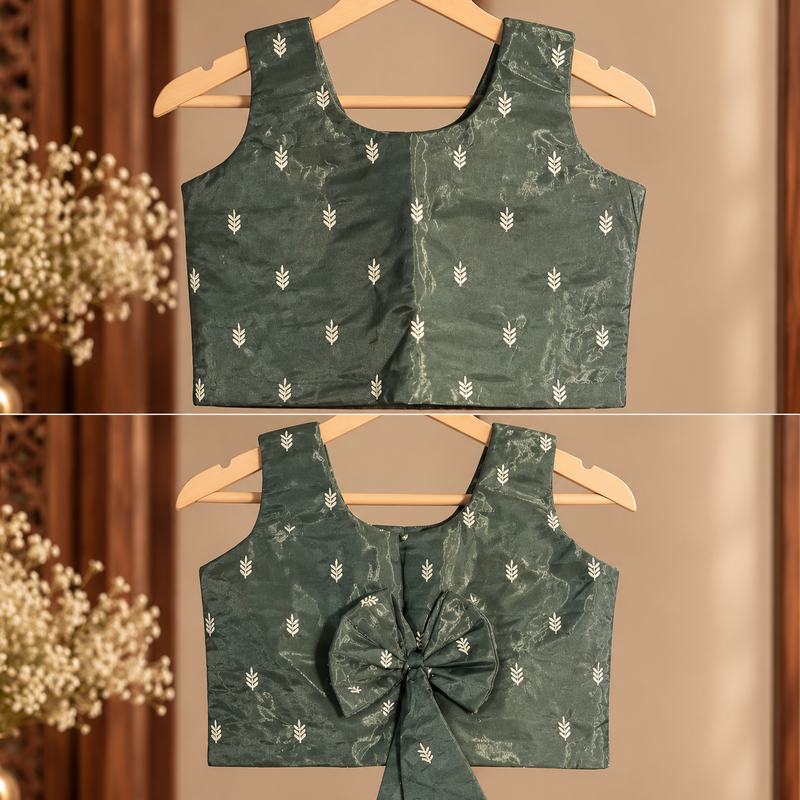 Ivory & Green Long Skirt and Top Set