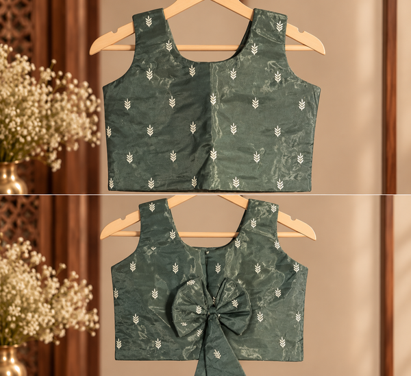 Ivory & Green Long Skirt and Top Set