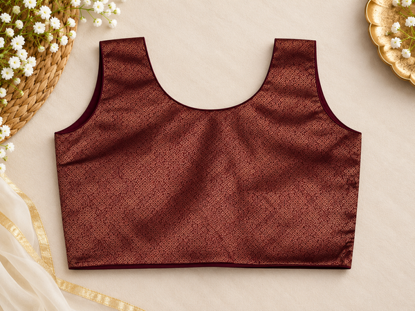 Girls’ Ivory Embroidered Long Skirt with Maroon Brocade Crop Top | 1–14 Years