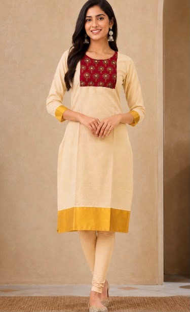Embroidered Straight Kurti